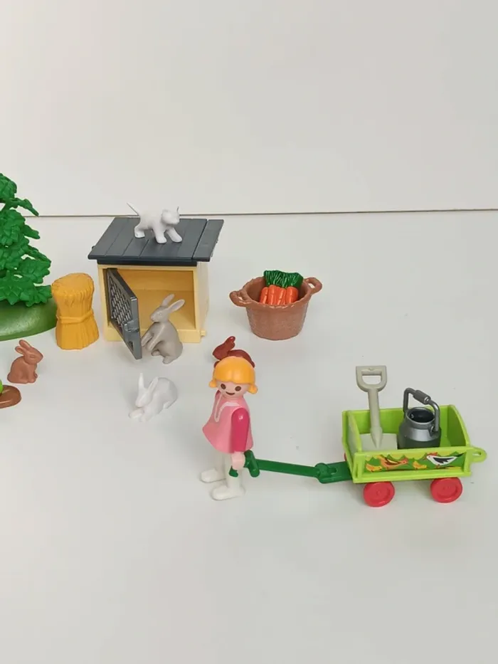 Lot figurines playmobil les enfants et papy au jardin. - photo numéro 4