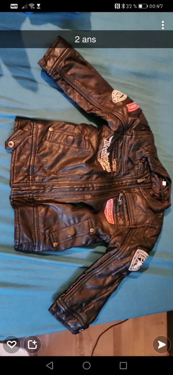 Veste blouson simili  cuir