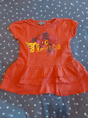 T-shirt mi long volant