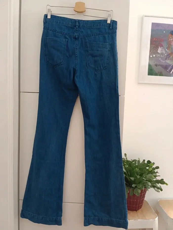 Jean flare monoprix femme denim taille 40 - photo numéro 5