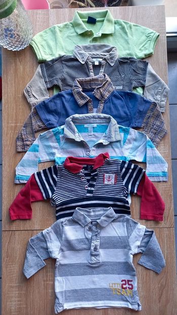 Lot de 5 pulls +1 t-shirt col polo 18 mois