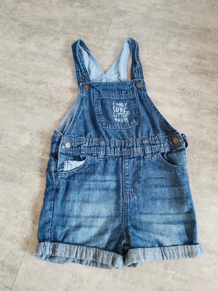 Salopette en jean short bébé garçon 18/24 mois comme NEUVE