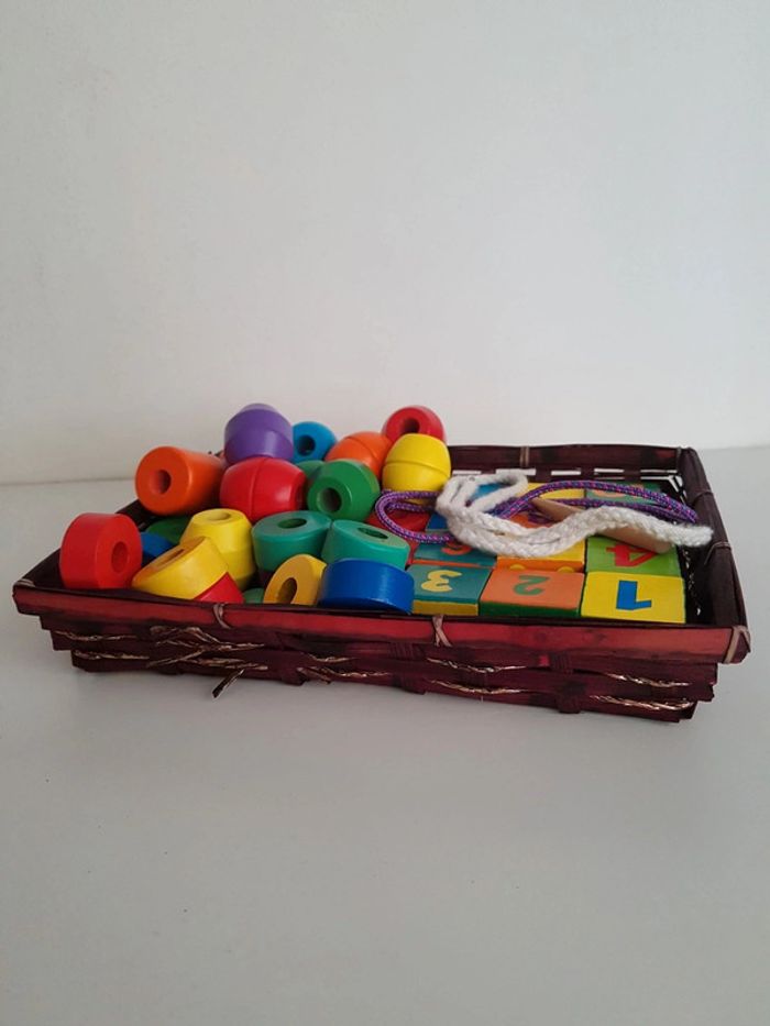 Panier chiffres et perles jumbo en bois - photo numéro 19