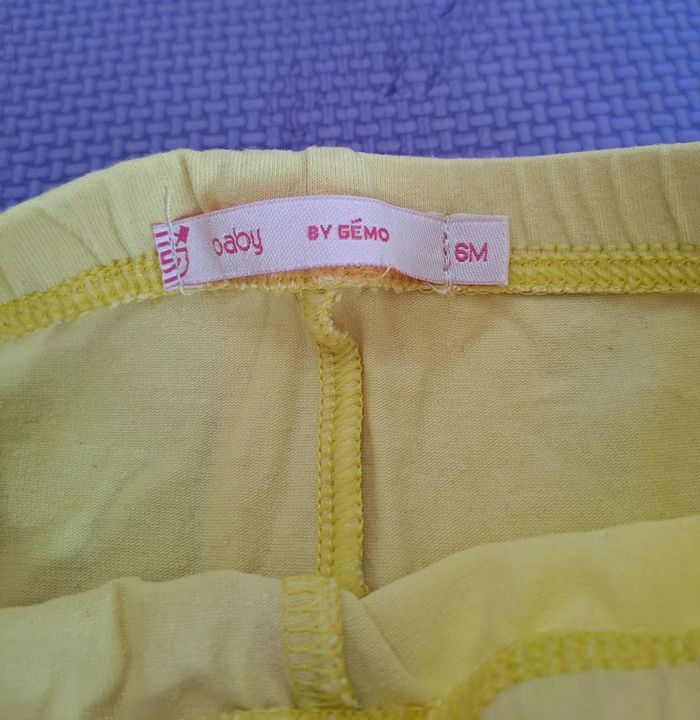 Legging jaune, gémo, taille 6 mois (68 cm) - photo numéro 3
