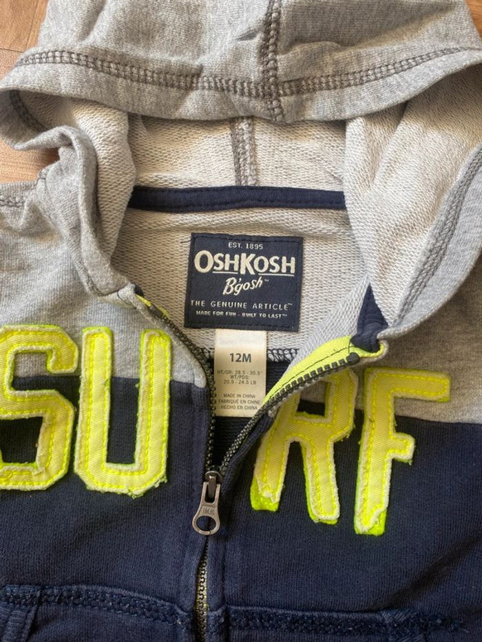 Veste à capuche et zip taille 12 mois Oshkosh - photo numéro 2