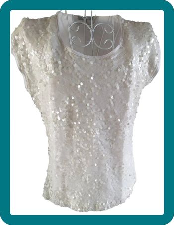 haut pailleté crème