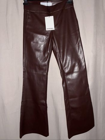 Pantalon marron similicuir Bershka S