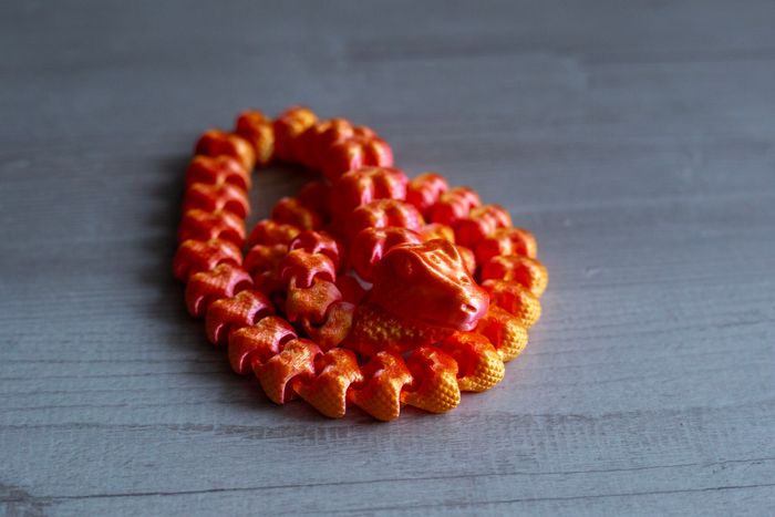 Serpent articulé 78 cm - Orange & Rose Gold - Jouet déco flexible - photo numéro 7