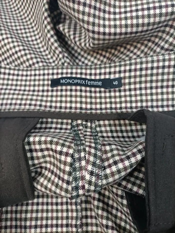 Pantalon vintage petit carreau noir et blanc - vichy noir & blanc - A065 - photo numéro 7