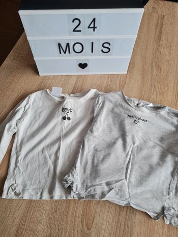 Lot T-shirt ML 24 mois