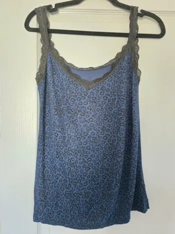 Débardeur léopard bleu femme S Camaïeu