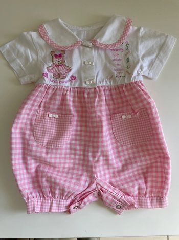 Combi short bébé rose