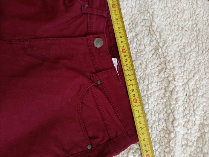 Pantalon bordeaux slim droit femme Camaïeu #vintage - photo numéro 4