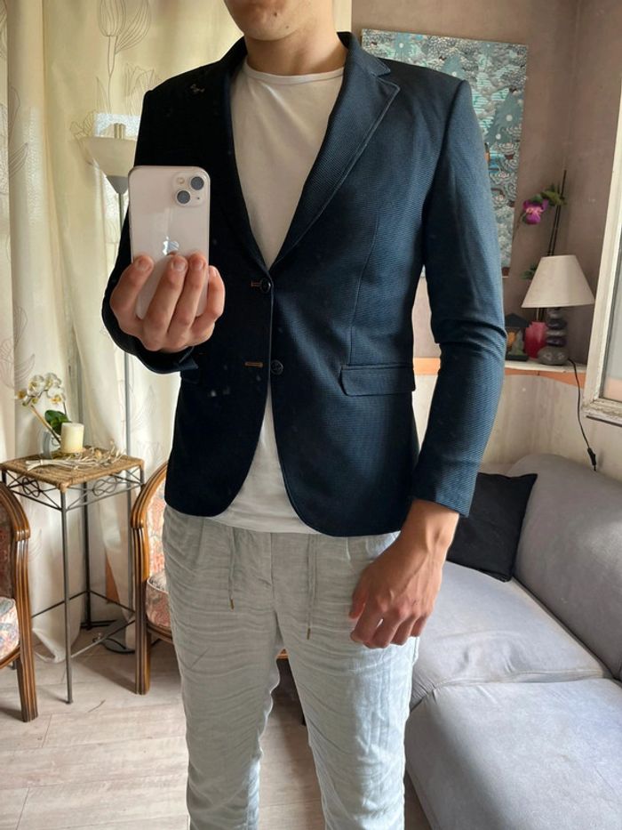 Veste blazer bleu marine, qualité, old money chic tendance élégance, Italie - photo numéro 3