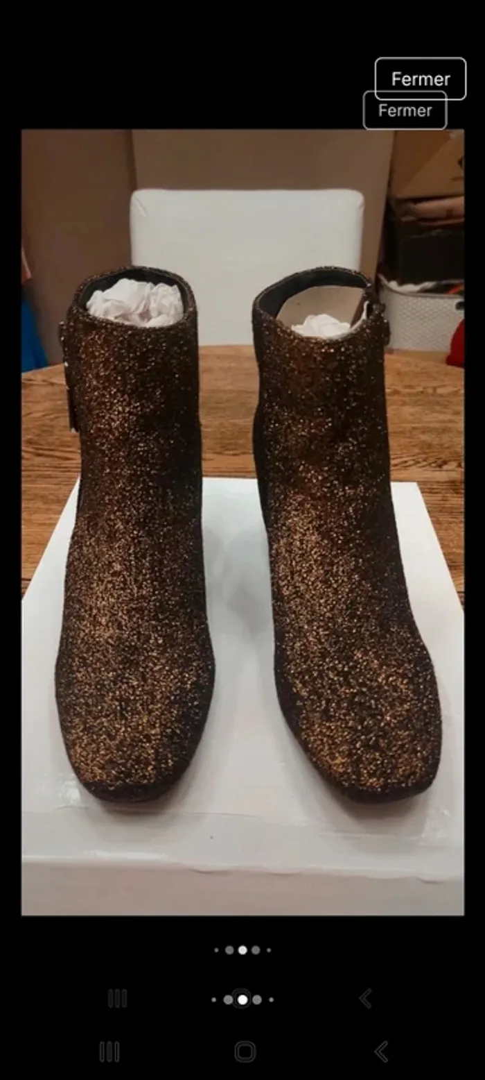 Jolie Bottine I Love Shoes t40 lurex doré neuve - photo numéro 9