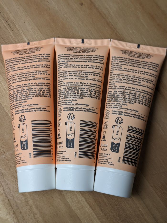 Lot de 3 creme jour / nuit Avril certifié Bio et Made in France - photo numéro 2