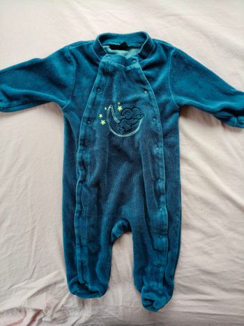 Pijama chaud mixte Influx bleu éléphant 6 mois