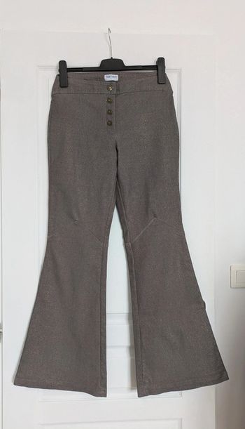 Pantalon évasé à paillettes - Blue Wax - taille 40