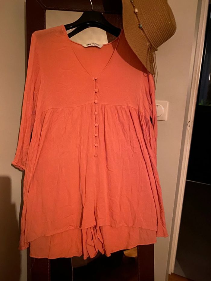 Combi-short de la marque Zara couleur mandarine