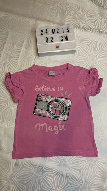 Tee-shirt manches courtes fille 24 mois - 92 cm