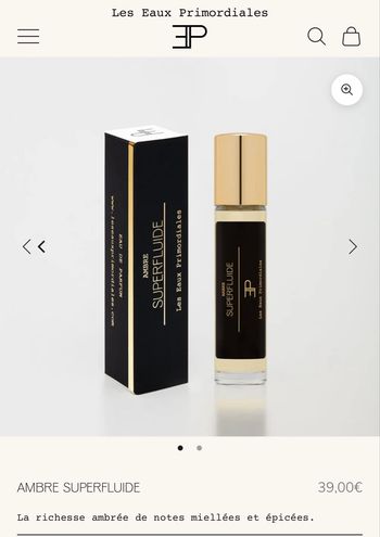 Parfum les eaux primordiales ambre superfluide 11ml