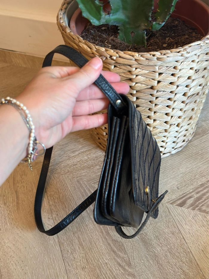 Sac bandoulière/pochette en cuir de croco noir authentique Jean Charles Paris (vintage 70s’) - photo numéro 12