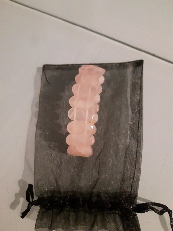 Bracelet manchette Quartz Rose - photo numéro 3