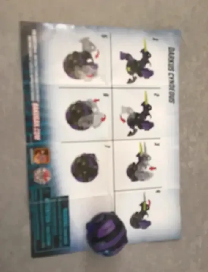 jouet bakugan darkus cyndeous noir et violet avec notice de remontage - photo numéro 3