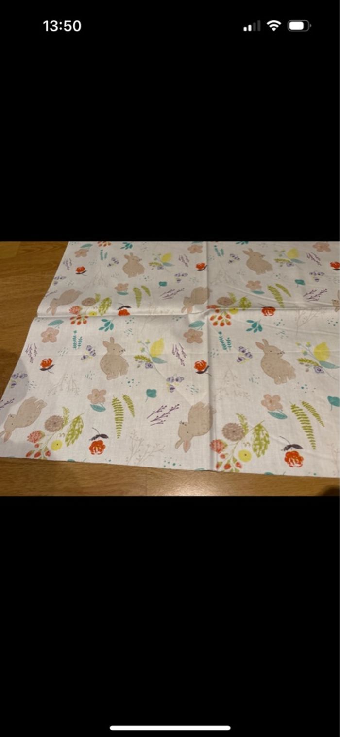 Morceau de tissu lapin 56*45cm neuf - photo numéro 2