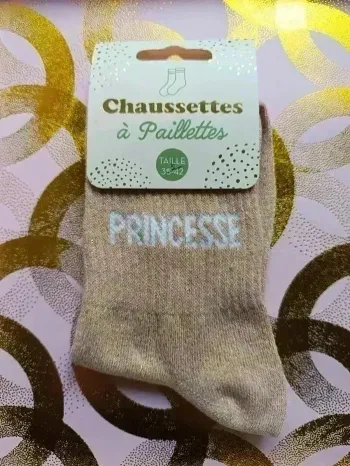 Chaussette à paillettes message