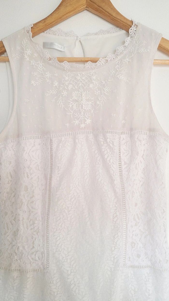 Magnifique robe en dentelle blanche Promod taille S - photo numéro 3