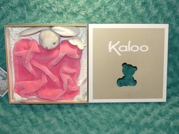 Doudou plat lapin plume kaloo rose gris framboise🐰Neuf