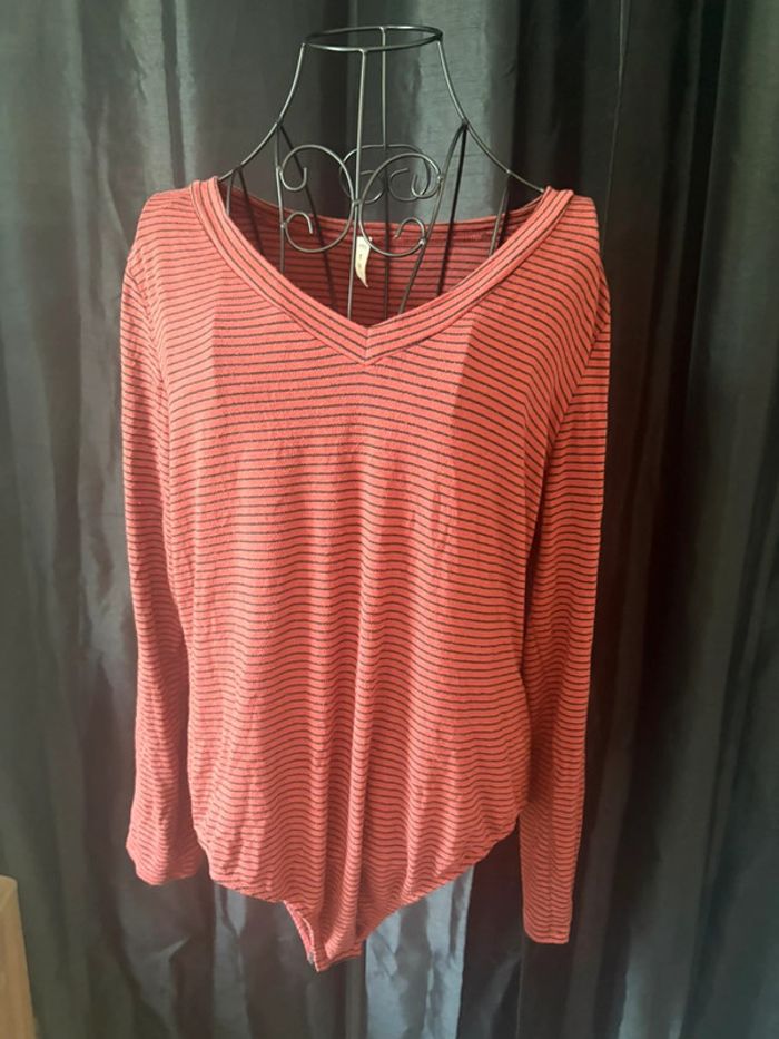 Bodies Femme à Rayures – Taille XL – Très Bon État