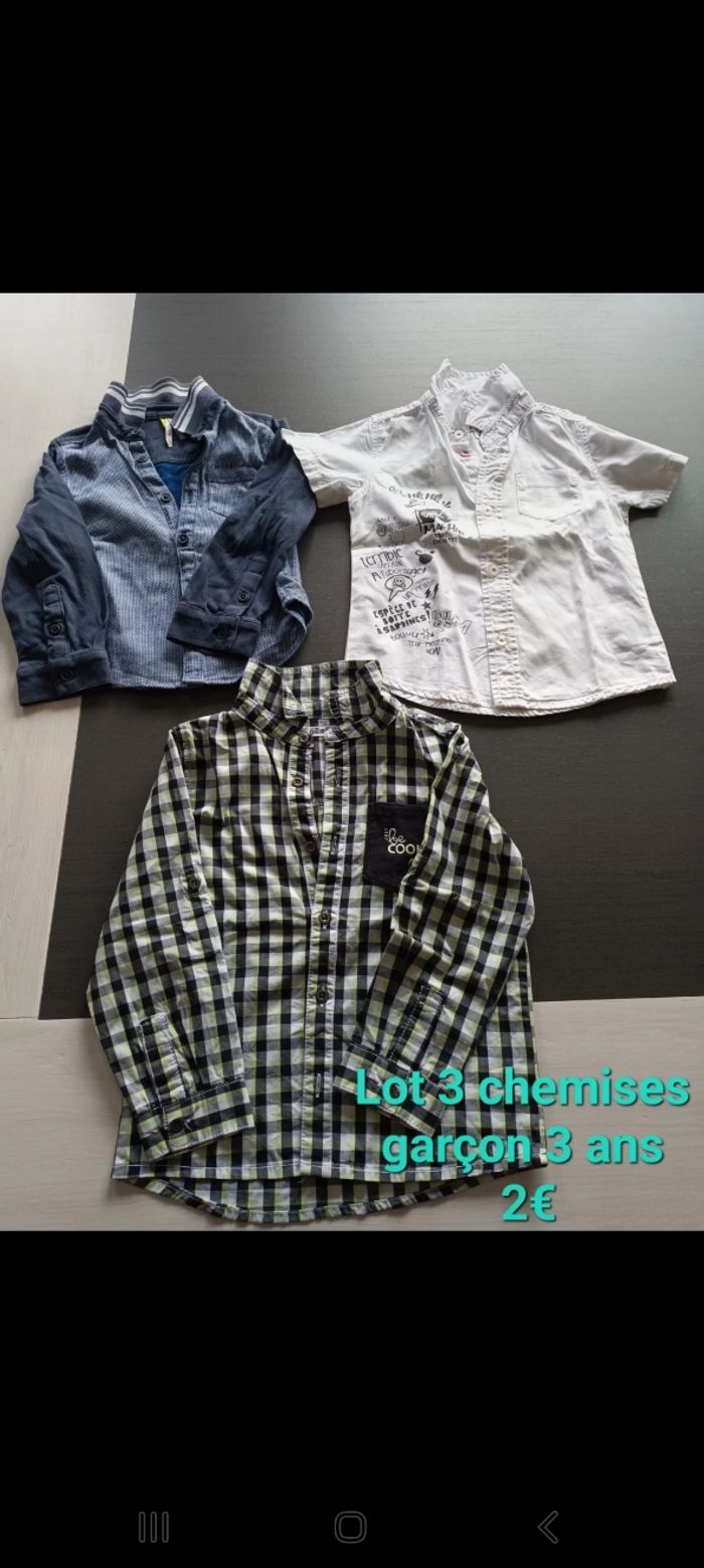 Lot 3 chemises garçon 3ans