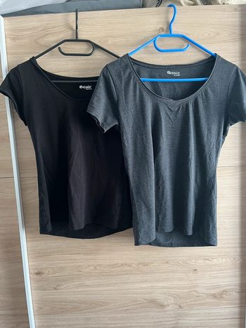 Lot de 2 tops manches courtes noir et gris