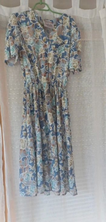 Robe bleue fleurie Nathalie Andersen