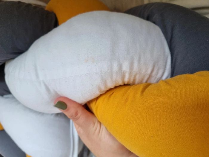 Tresse de lit blanc/moutarde/gris - photo numéro 6