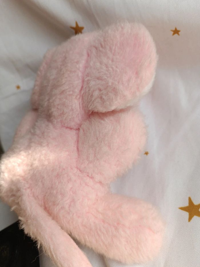 Petite peluche small doudou plush éléphant souris mouse rose pink ajena vintage vtg boulgom hochet - photo numéro 9