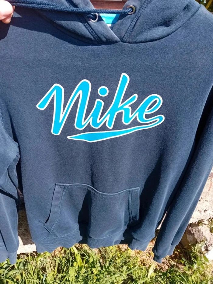 Sweat à capuche bleu marine Nike S - photo numéro 3