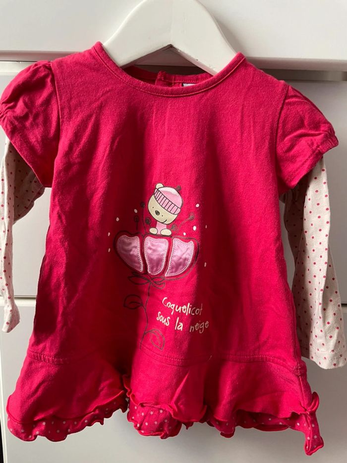 Pull tee shirt manche longue fille 12 mois - photo numéro 2