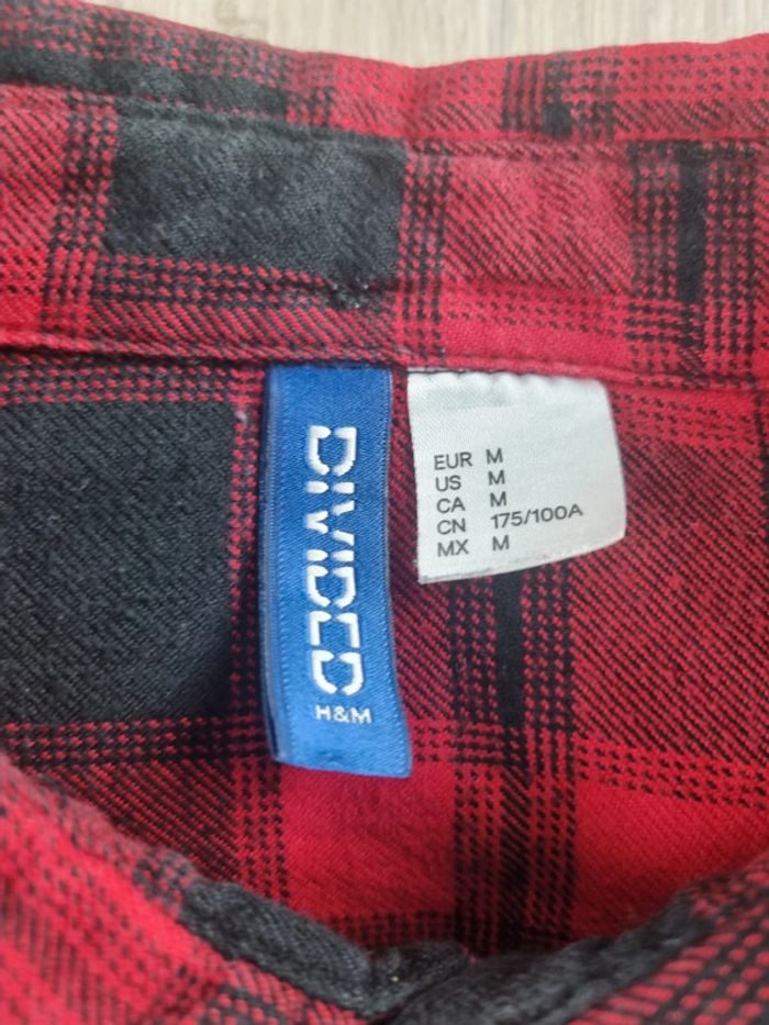 Chemise à carreaux rouge Homme H&M Taille M - photo numéro 2
