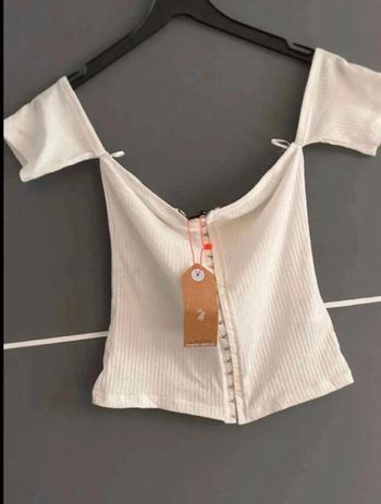 Top  épaules dénudées  Tally  Weijl  M  38  neuf  blanc