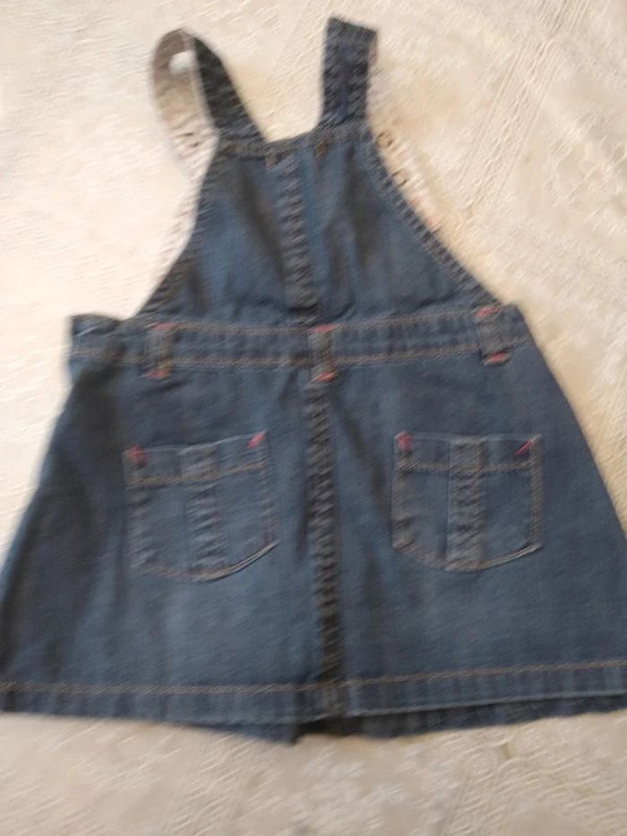 Robe salopette en jean bleu foncé 12 mois - photo numéro 3