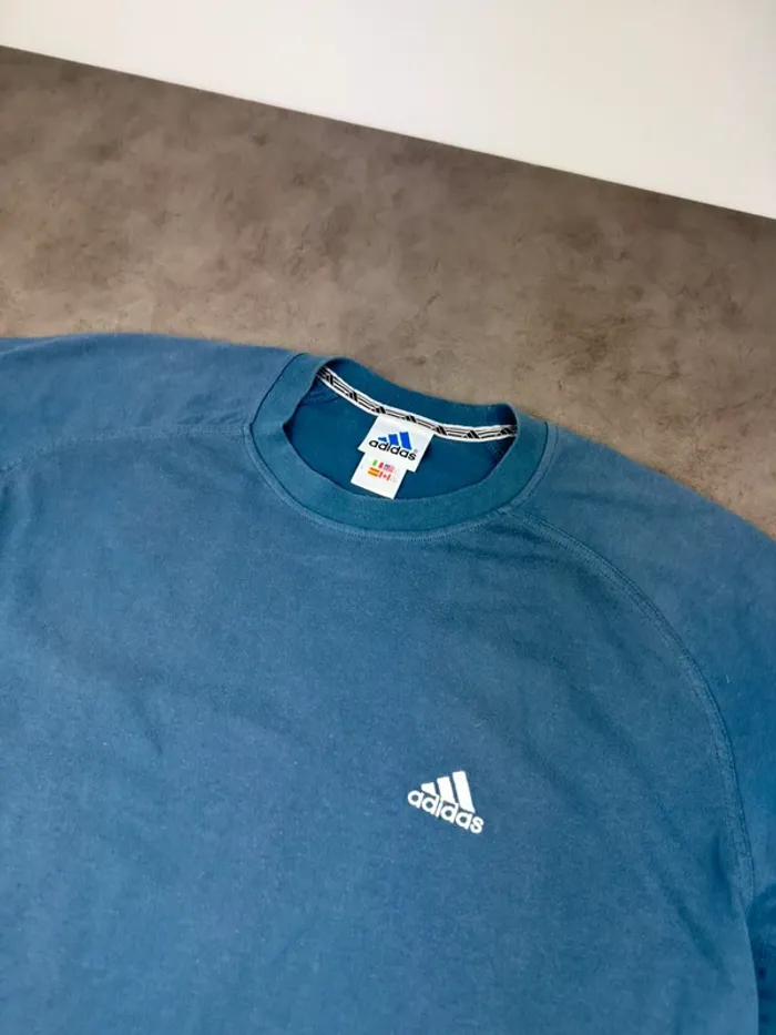 T-shirt Adidas Vintage 3 bandes 00’s Bleu Taille XL - photo numéro 3