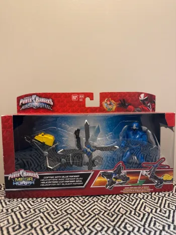 Bandai - Coffret Power Rangers Ninja Steel hélicoptère avec ranger bleu