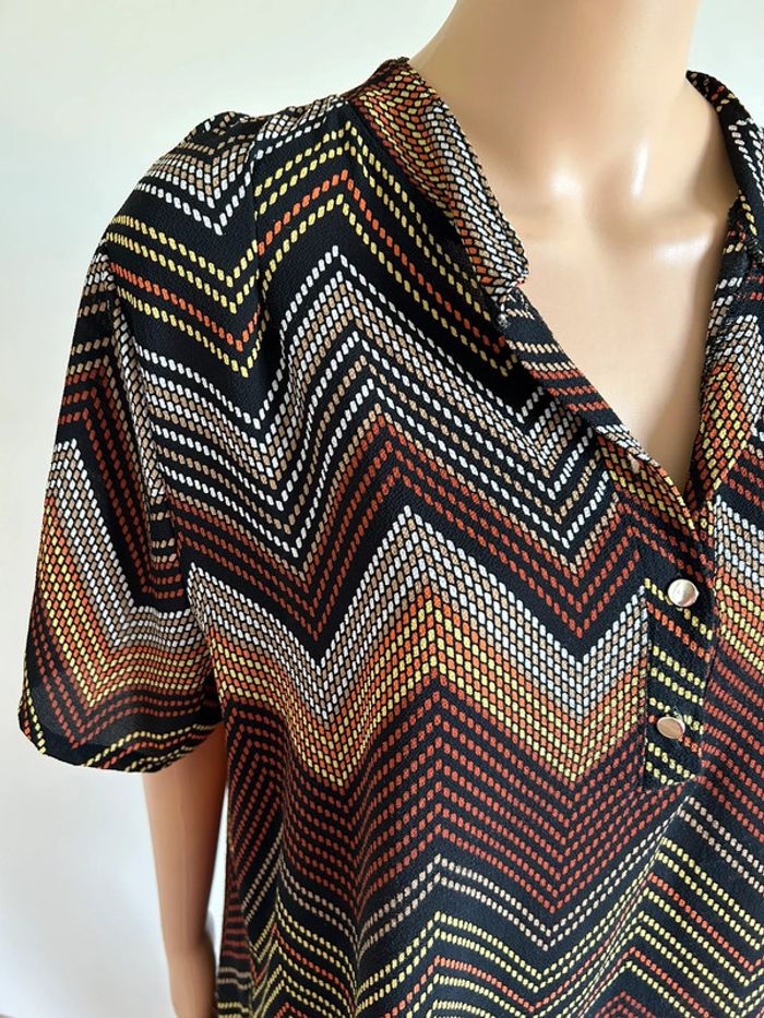 Blouse multicolore à manches courtes New Collection taille unique jamais portée (taille grand) - photo numéro 5