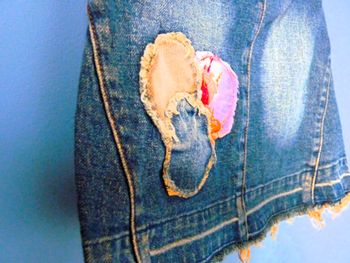 Jupe en jean Fille 4 ans NAF NAF bleu imprimée TBE
