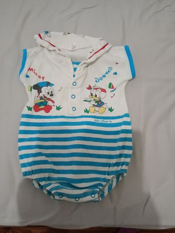 Combishort Mickey et Donald blanc et multicolore