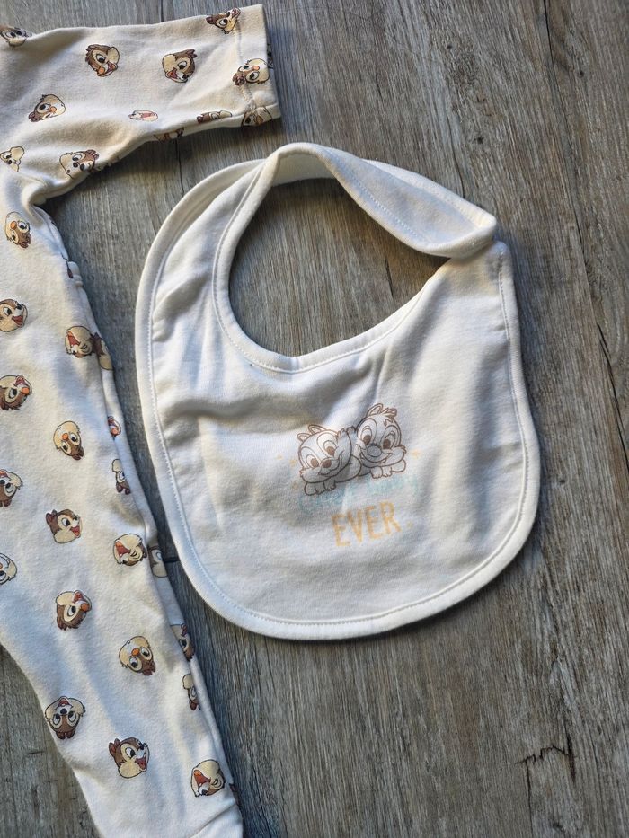 Pyjama disney tic et tac avec bavoir 3 mois neuf - photo numéro 2