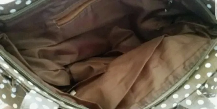 Sac en tissu Marron pois blanc - photo numéro 2